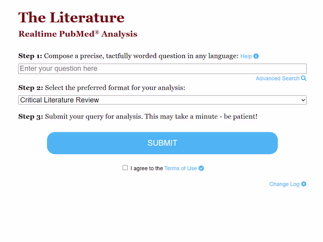 Cover image for The Literature - Realtime PubMed® Analysis