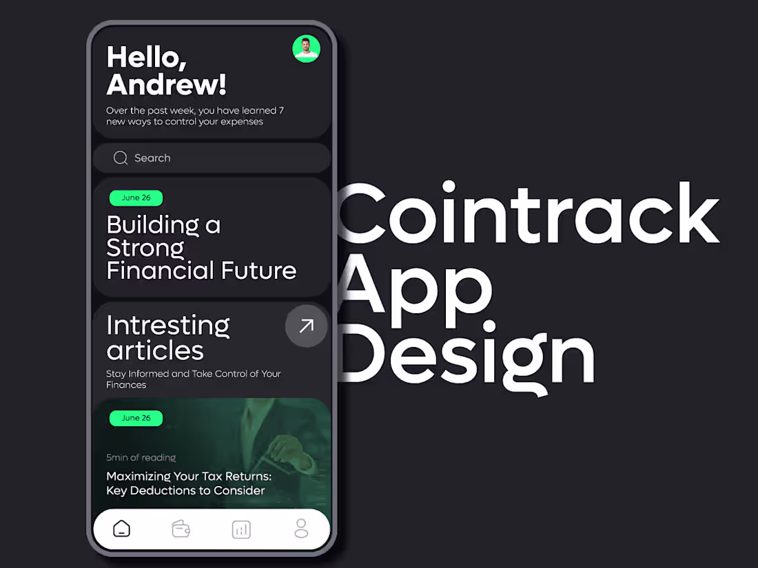 Cover image for Cointrack App Design 