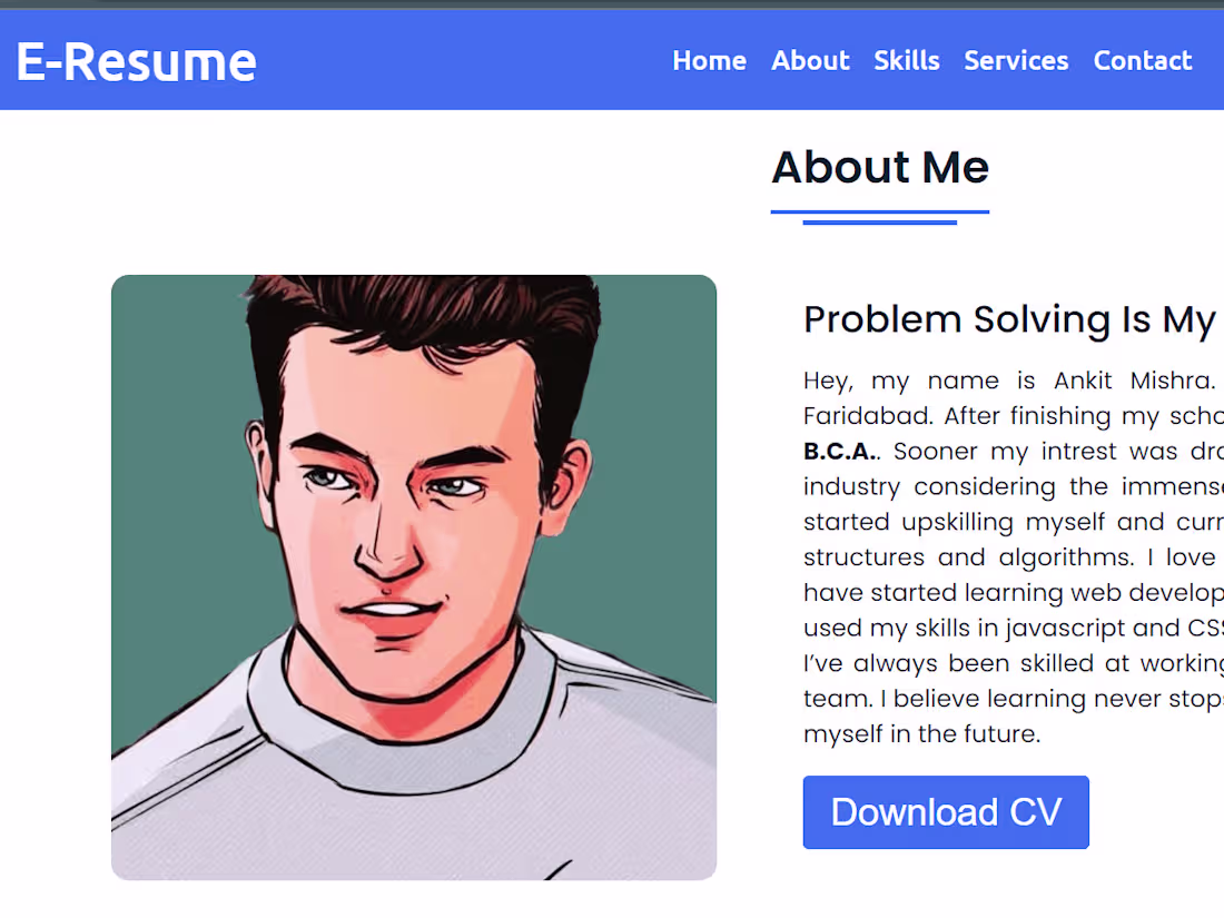 Cover image for E-Resume Website