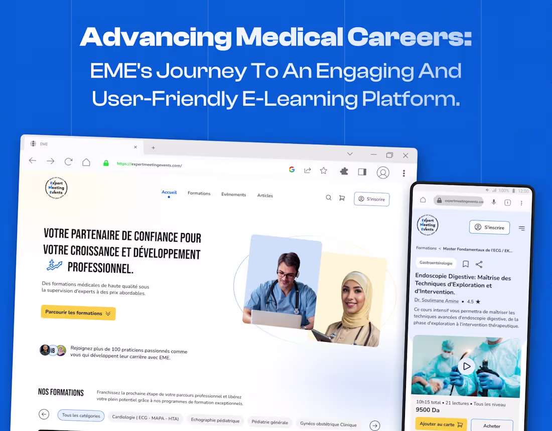 Cover image for Online Medical Courses and Training - UX UI Design