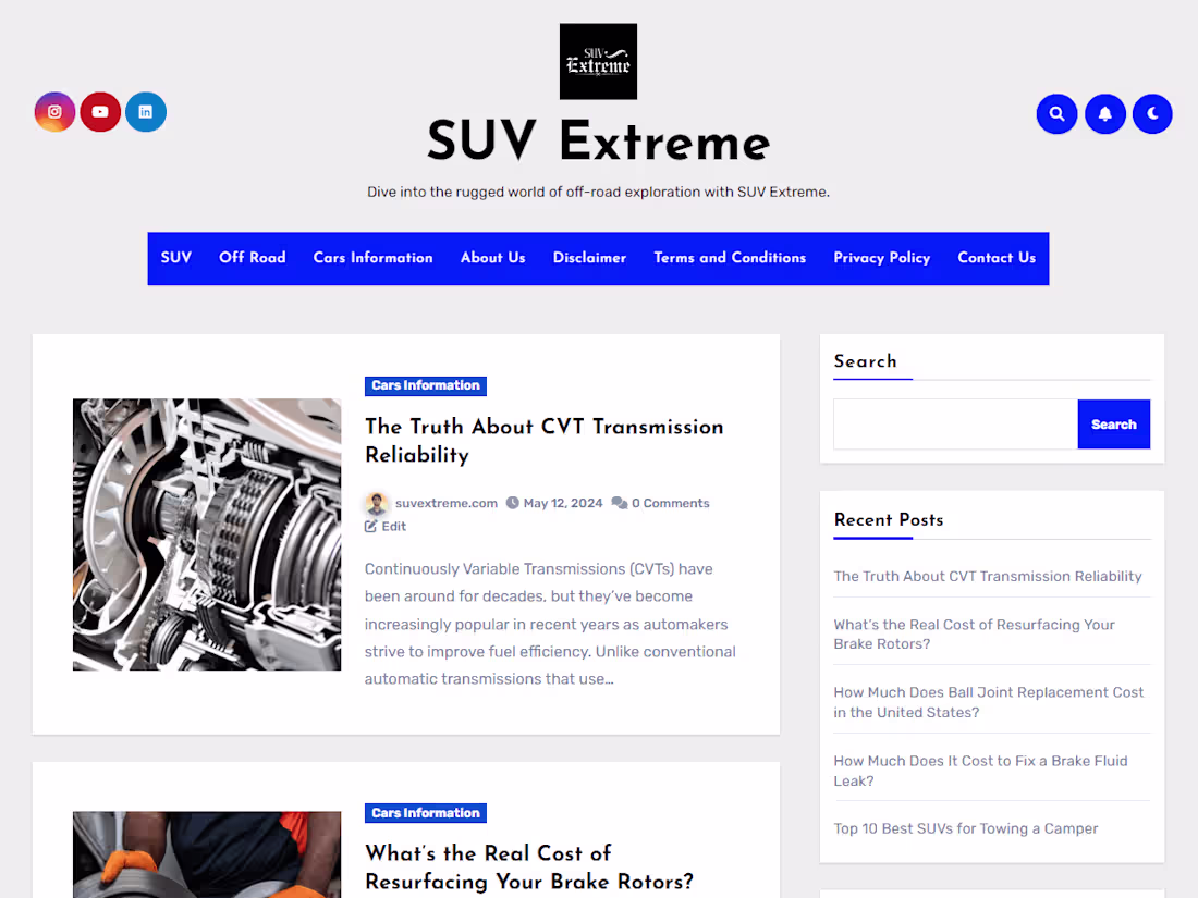 Cover image for Automotive Blog Website