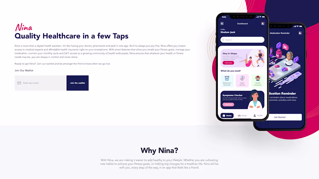 Cover image for Did a simple landing page for nina.io (https://nina.io), a h...