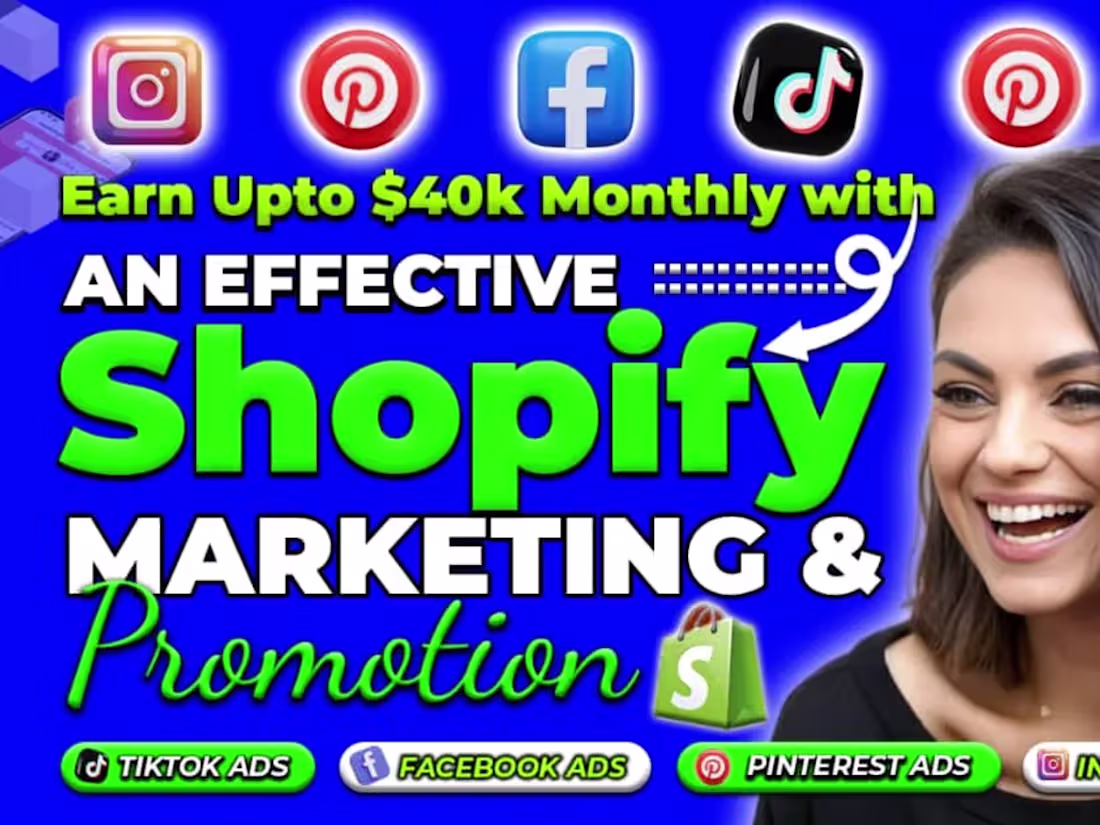 Cover image for I will do shopify ecommerce marketing, shopify store promotion 