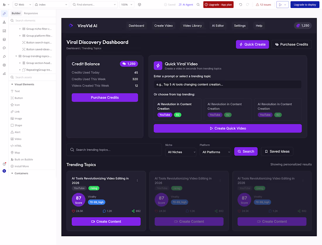 Cover image for We're building ViraVid for #BubbleBuildsRevenue, and our ins...