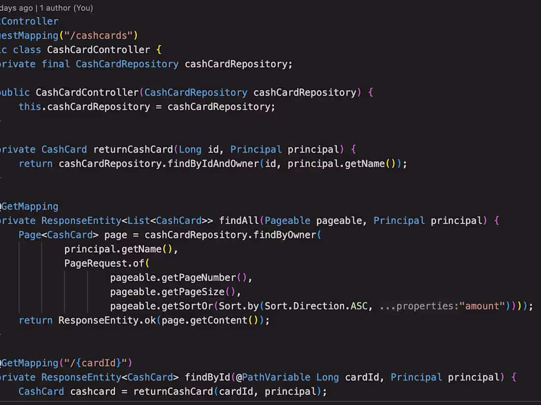 Cover image for RESTful API for managing cash card