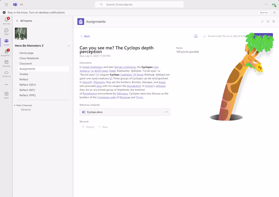 Cover image for Microsoft Assignments Turn-in Celebrations