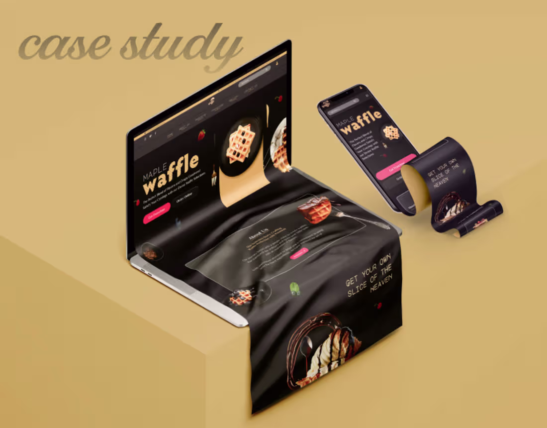 Cover image for Case Study of Dessert Website (waffle), Responsive on Behance