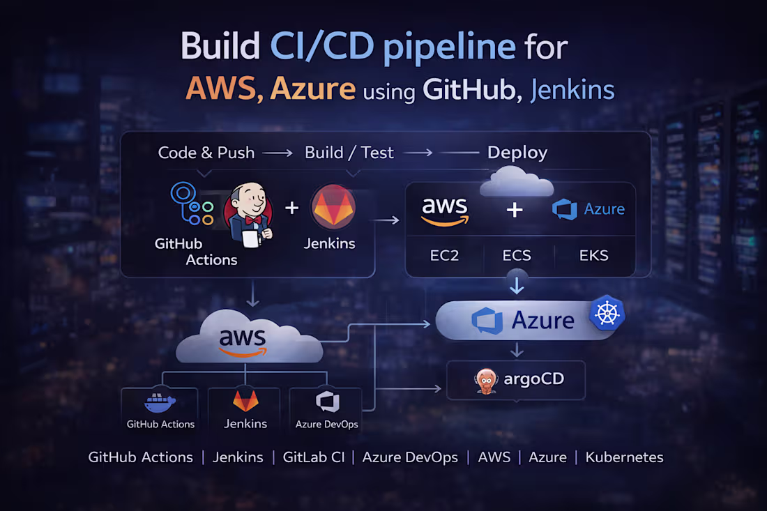 Cover image for CI/CD pipeline setup for AWS,Azure (GitHub Action, Jenkins)