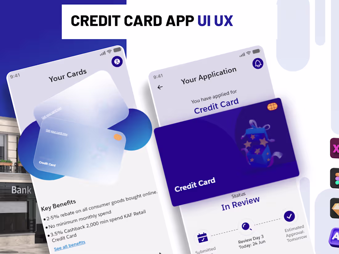 Cover image for Credit Card App UI UX
