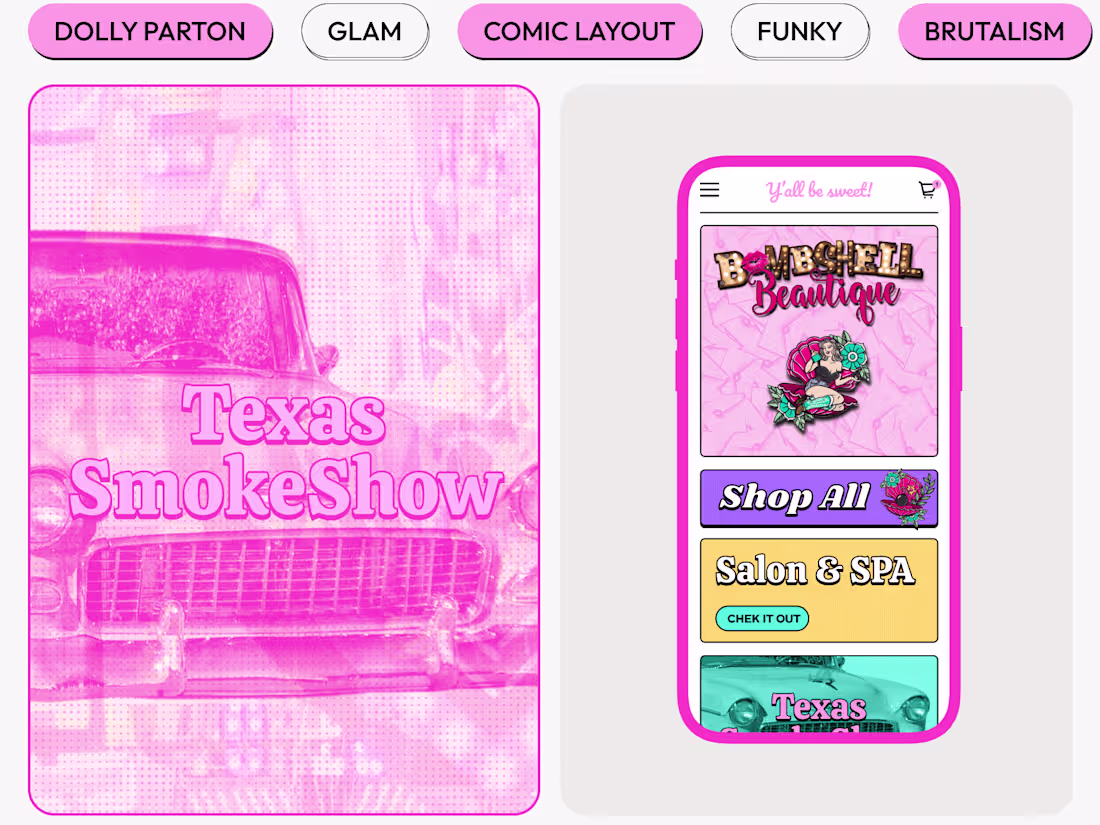 Cover image for Bombshell boutique website