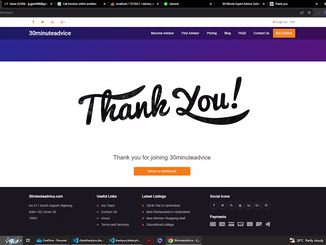 Cover image for One Page Website