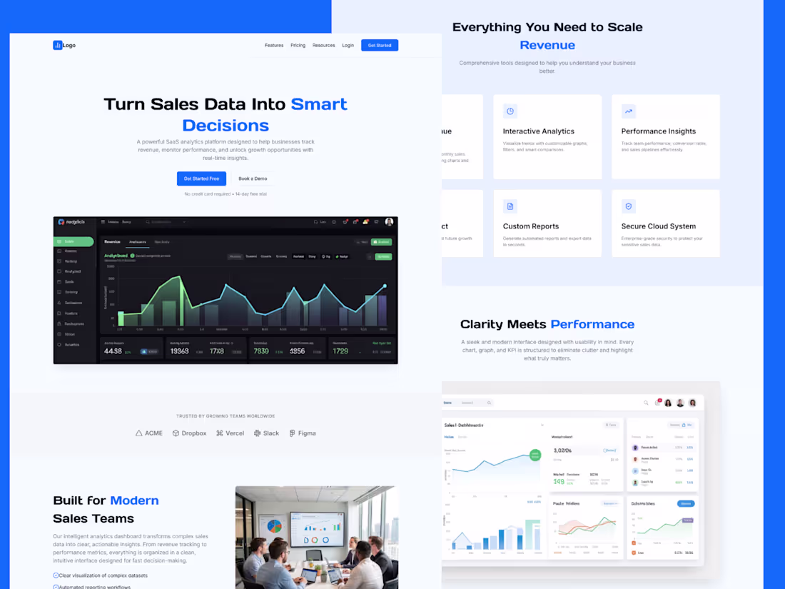 Cover image for Sales Analytics Dashboard SaaS |