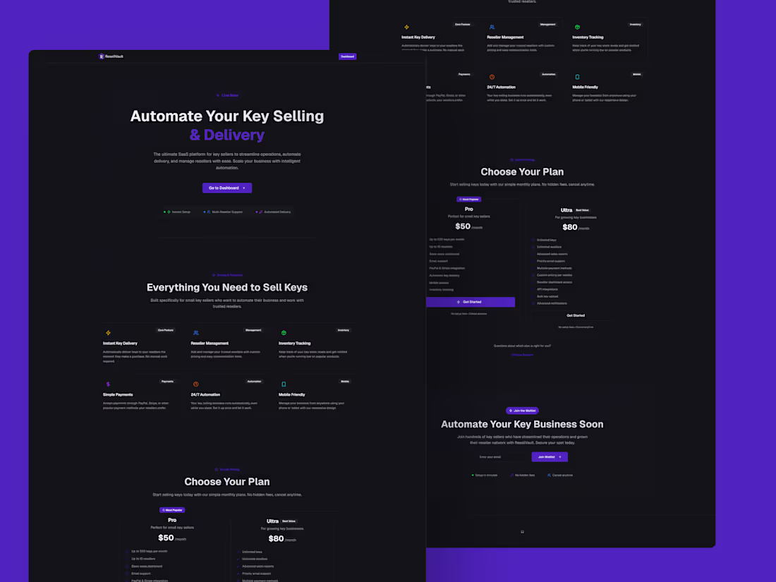 Cover image for ResellerVault – Automated Reseller & Key Distribution Platform
