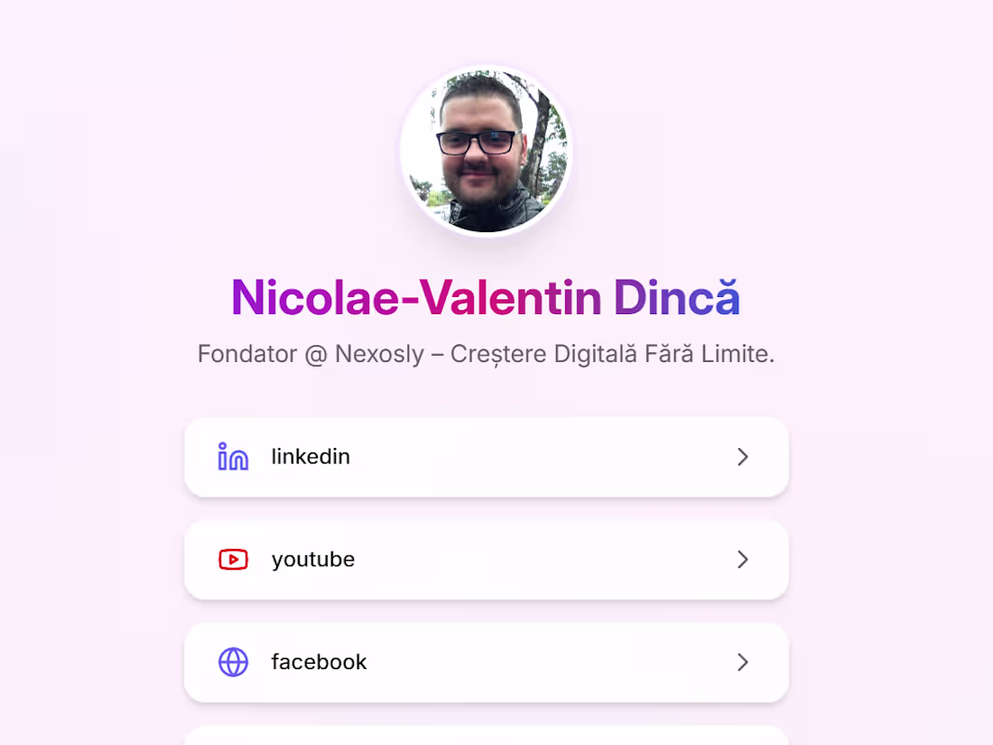 Cover image for Nicolae-Valentin Dincă | Fondator Nexosly - Creștere Digitală