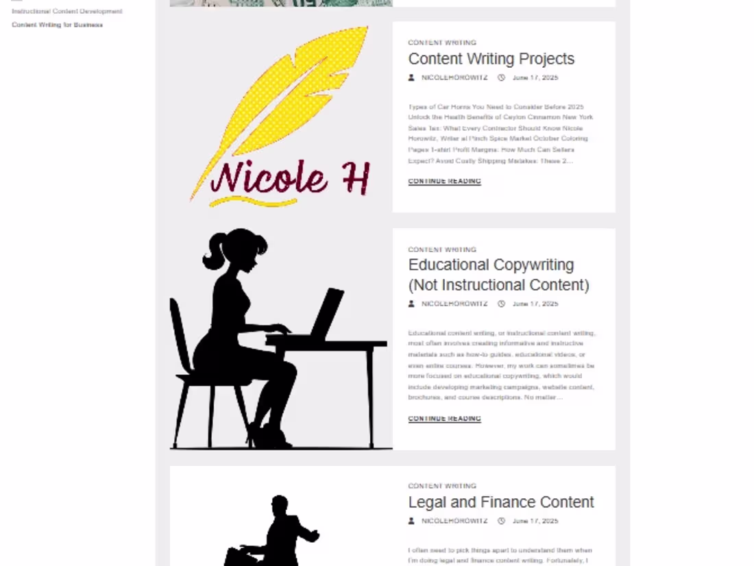 Cover image for https://nicolemariehorowitz.com/category/content-writing/