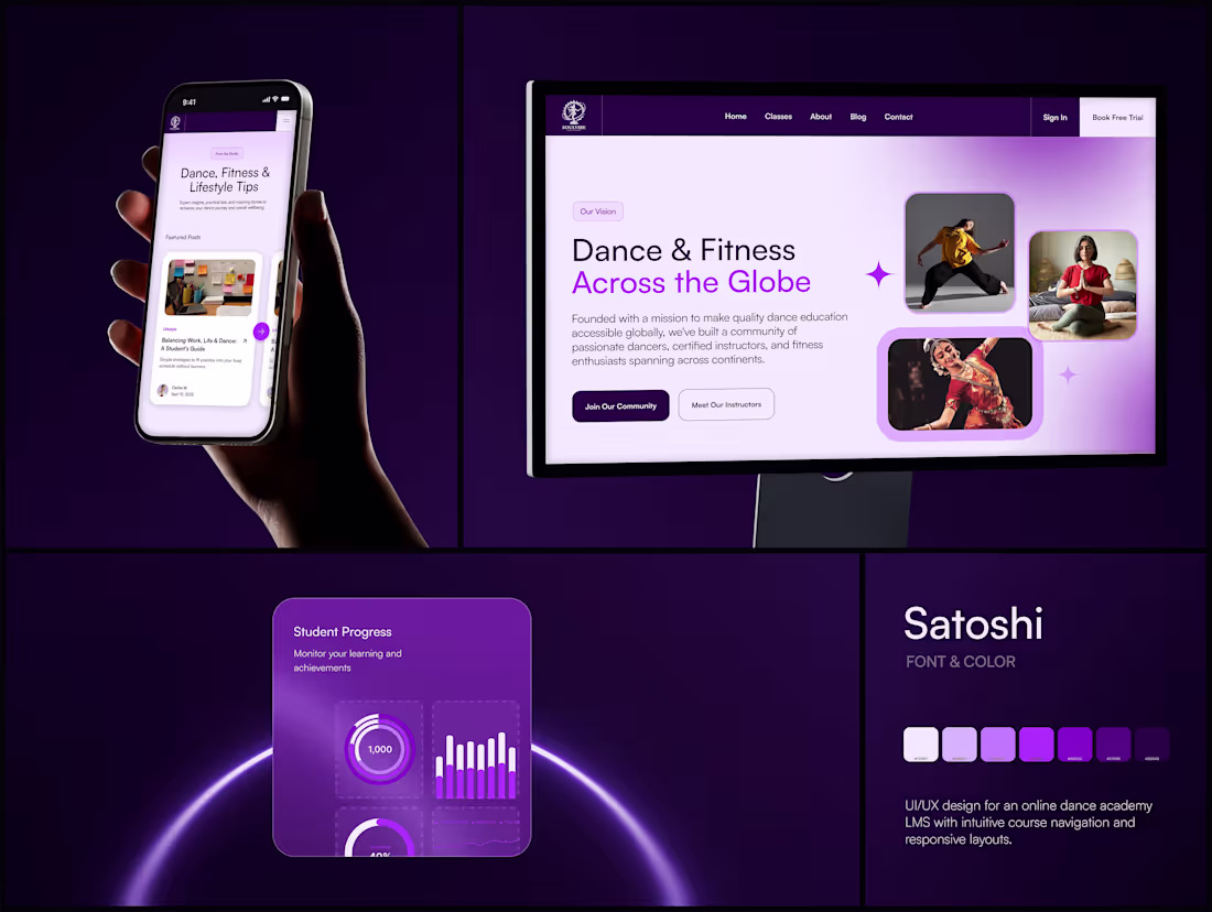 Cover image for Responsive Web & Mobile UI Design for a Dance Education Plat...