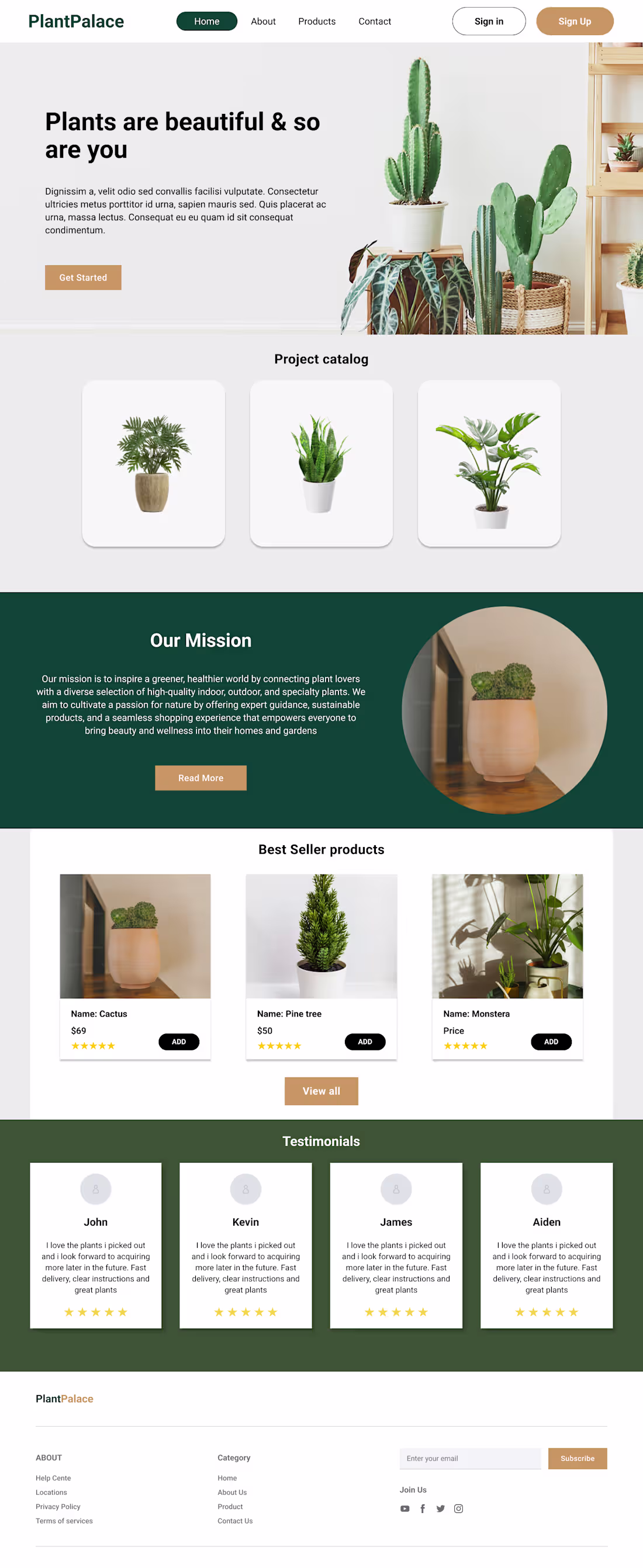Cover image for Landing, about, contact and product page