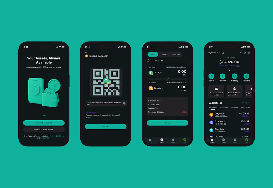 Cover image for User Interface Design for CryptPay Mobile App