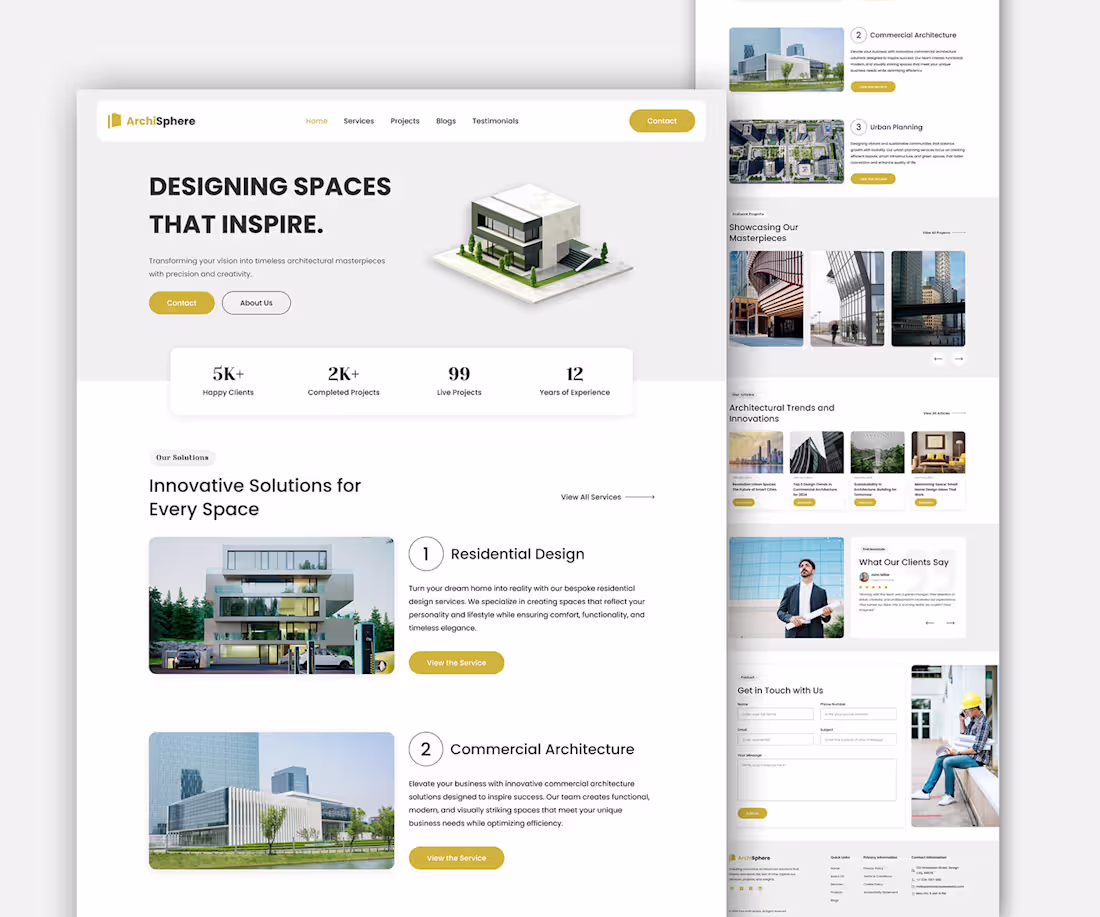 Cover image for Architecture Landing Page Design By Figma