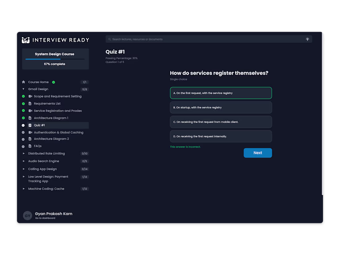 Cover image for Course Platform for Gaurav Sen (Youtuber)