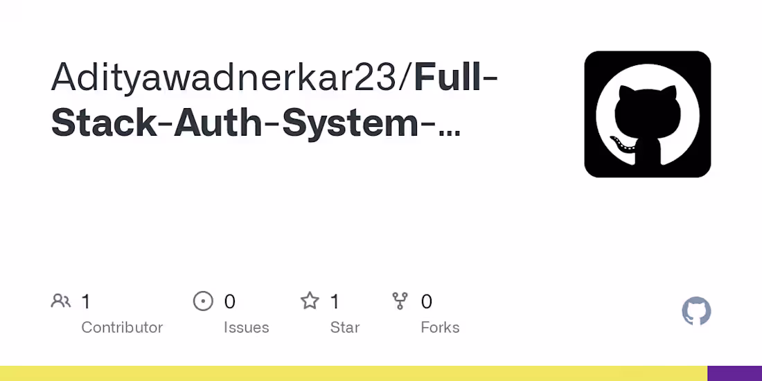 Cover image for Adityawadnerkar23/Full-Stack-Auth-System-with-FireBase-Connecti…