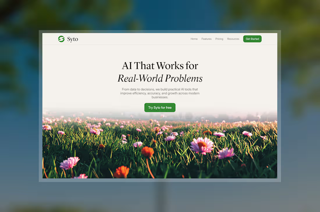 Cover image for What I've been up to over the weekend. An AI Sass landing pa...