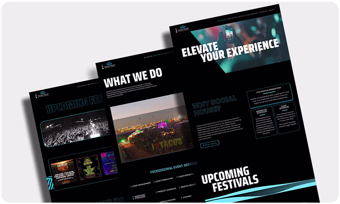 Cover image for Social House Entertainment Website Re-Design 