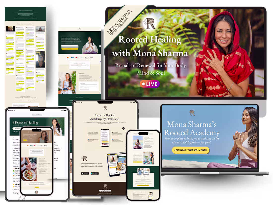 Cover image for Mona Sharma's Rooted Academy Launch Strategy & Execution