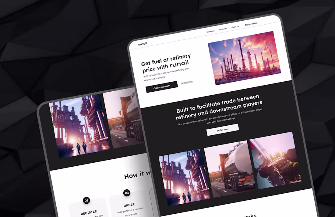 Cover image for RUNOIL WEBSITE UI DESIGN :: Behance