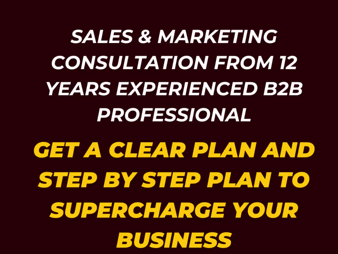 Cover image for B2B Sales & Marketing Strategy Consultation 