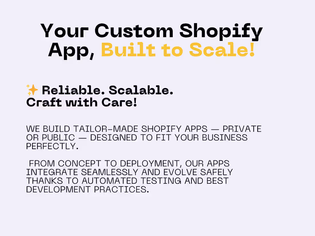 Cover image for Shopify Private or Public Application Development