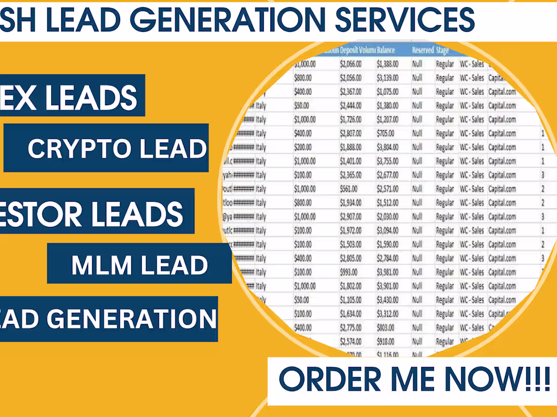 Cover image for I will provide high conversion forex leads crypto investor leads