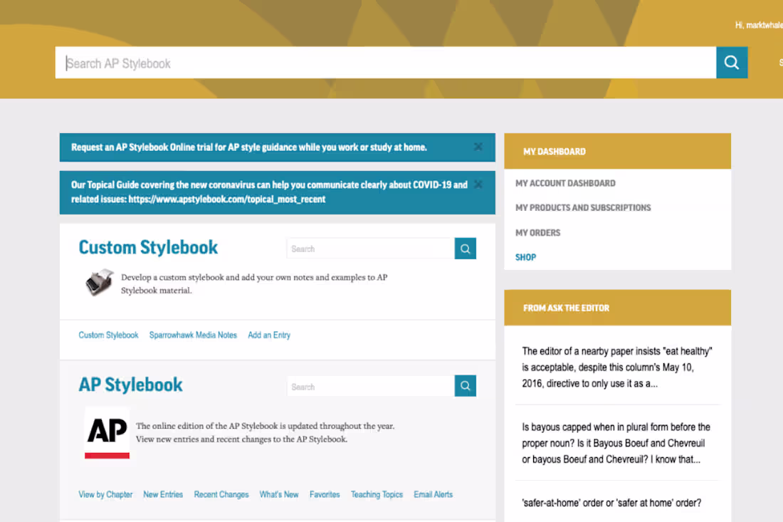 Cover image for APStylebook.com