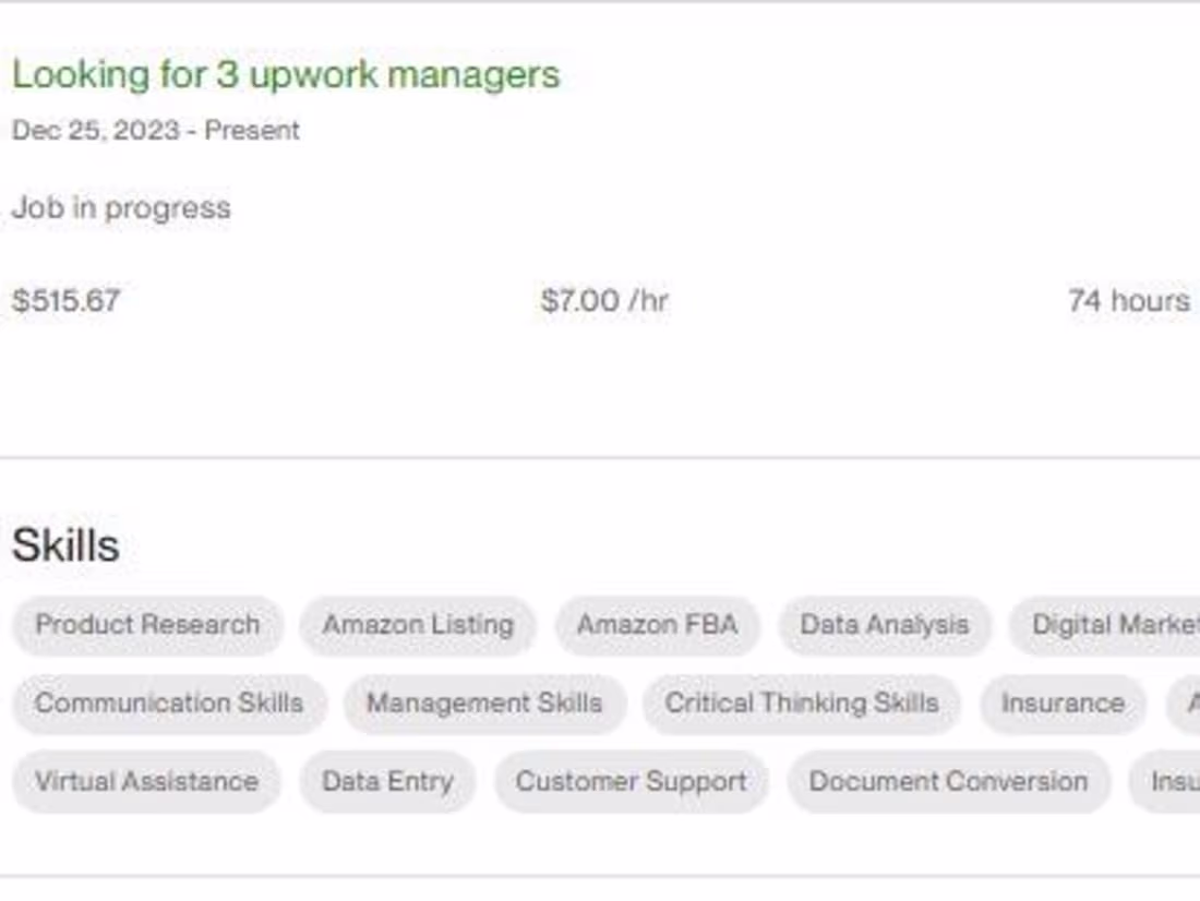 Cover image for Looking for 3 Upwork managers