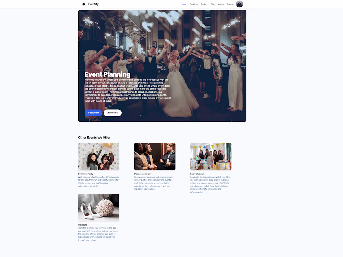 Cover image for Eventify - Beautiful Event Planning Website