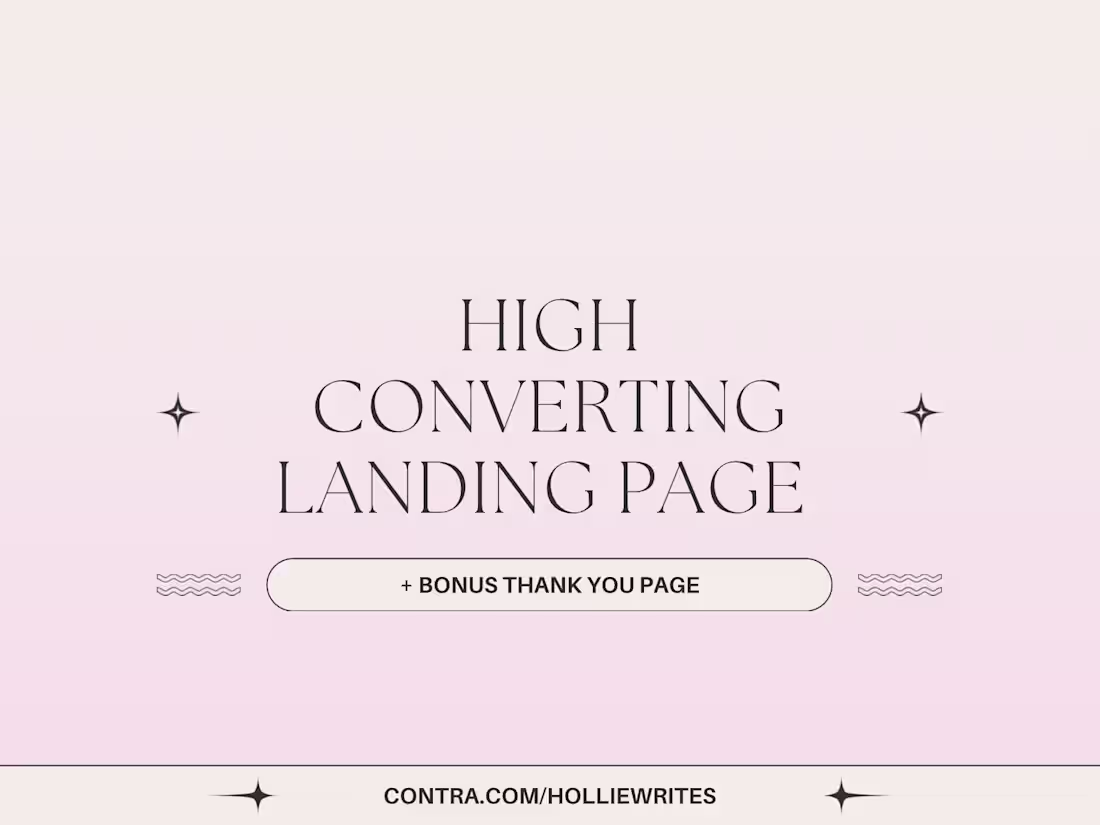 Cover image for High converting landing page + thank you page