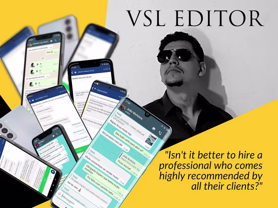 Cover image for Expert VSL editor with 200+ projects delivered. Hire me!