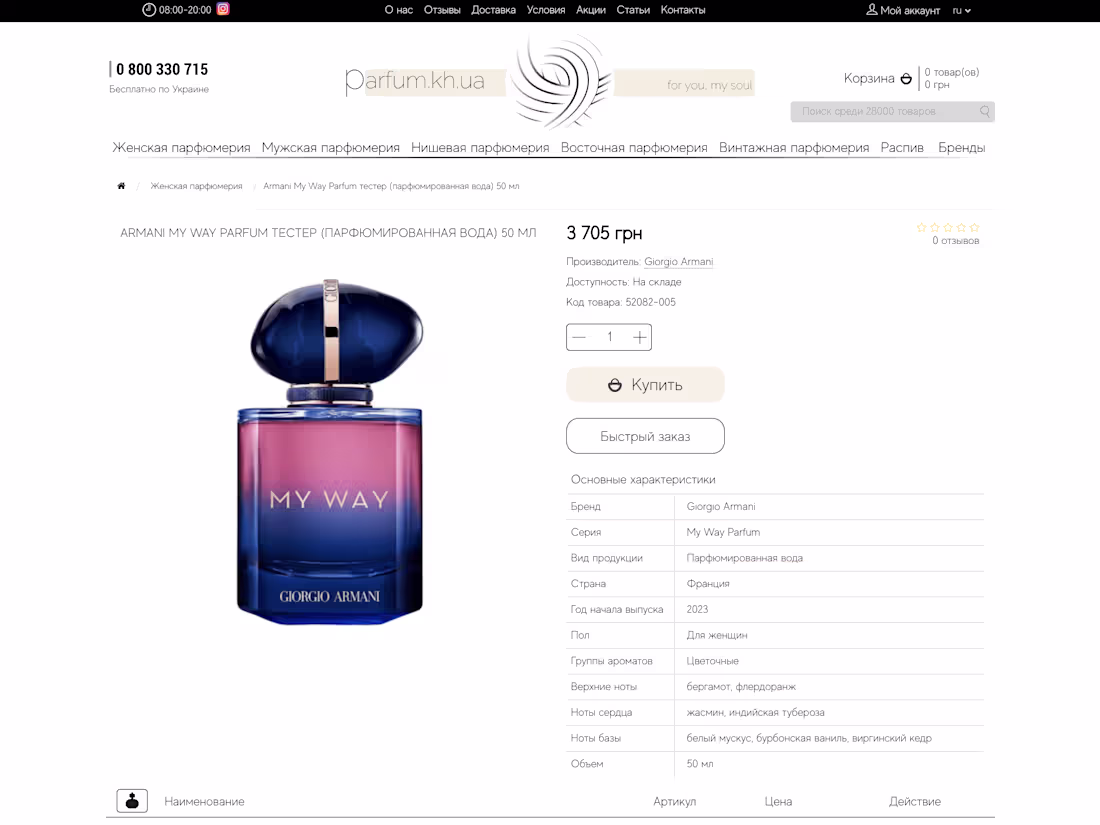 Cover image for Developed E-commerce of parfumes(Opencart)