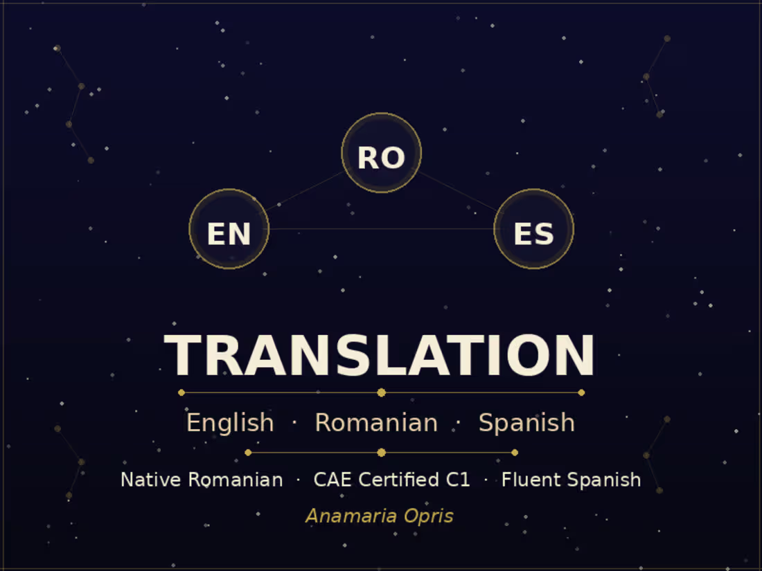 Cover image for Trilingual Translation - RO - EN - ES