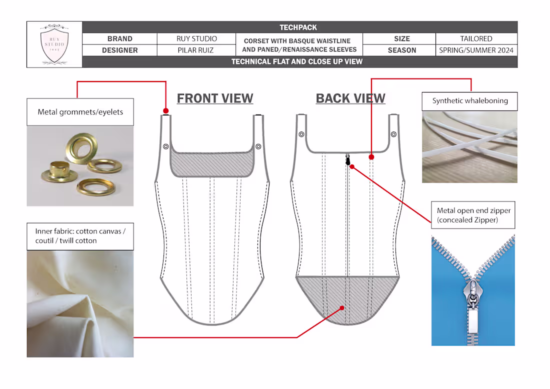 Cover image for Tech Pack , Flat Sketches,