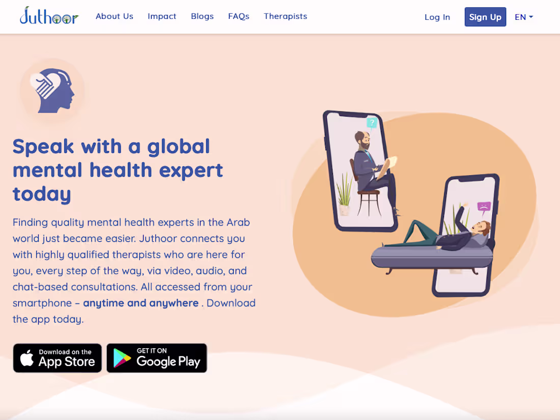 Cover image for Juthoor: Speak with a global mental health expert today