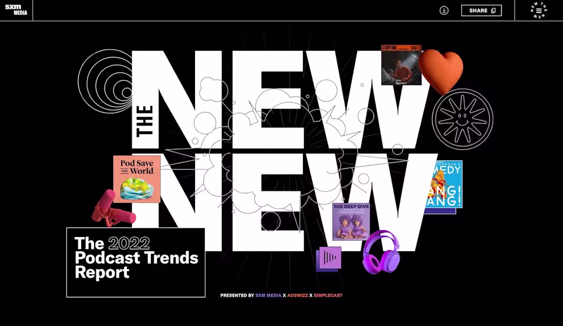 Cover image for The 2022 Podcast Trends Report by SiriusXM | Web Development