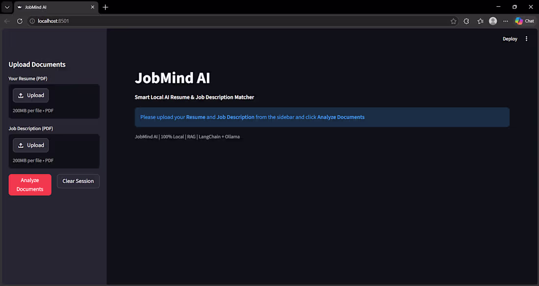 Cover image for Project Title: JobMind AI: Privacy-First