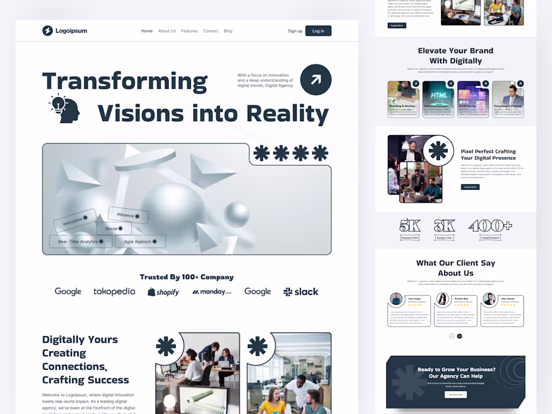 Cover image for Digital Agency Website UI Design