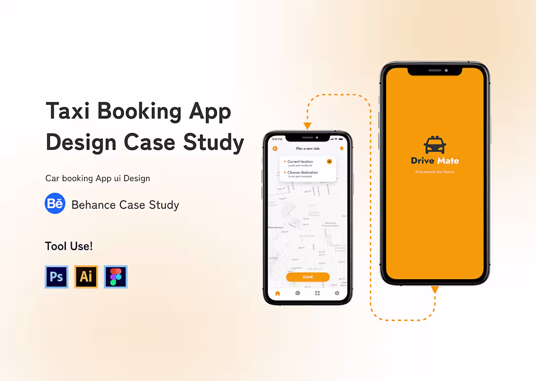 Cover image for TAXI BOOKING APP DESIGN on Behance