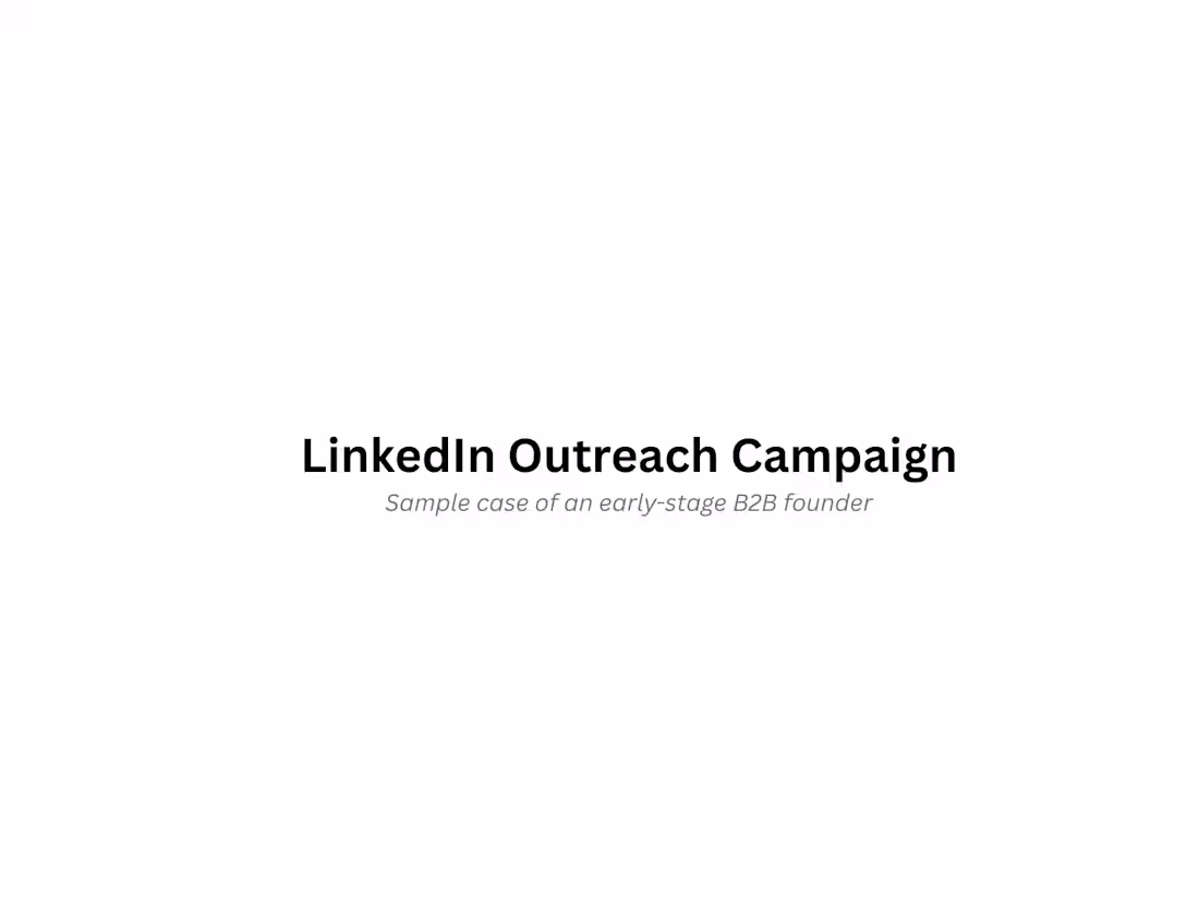 Cover image for Sample LinkedIn Outreach Campaign for an Early-stage B2B Founder