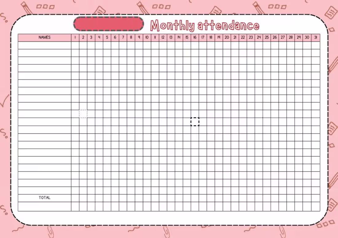 Cover image for Monthly Attendance Sheet Template Design