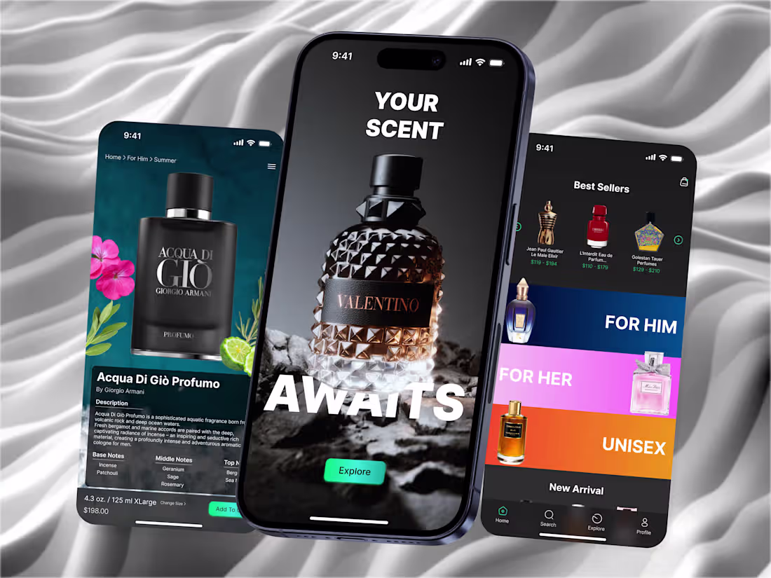 Cover image for Fragrance Shop / Mobile App - UI/UX Design