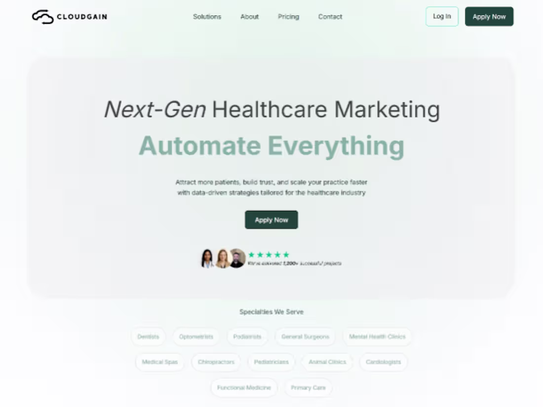 Cover image for Website design CloudGain​