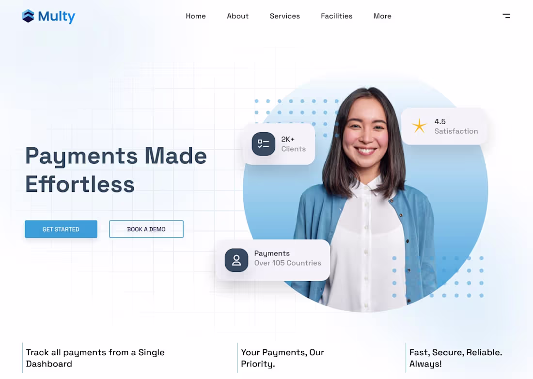 Cover image for Hero section for a payment gateway company in Figma